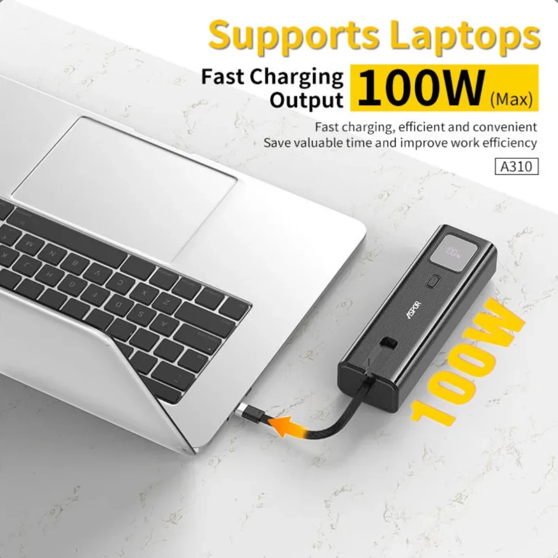 Aspor A310 powerbank 10000mah for laptops and all devices